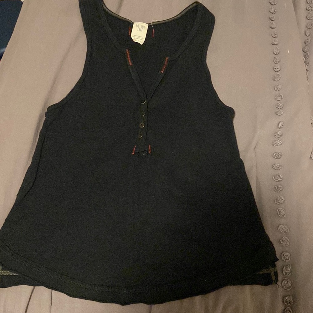 We the free black red stitch tank